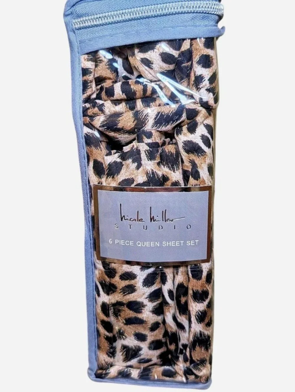 Nicole Miller Leopard Print Queen Sheet Set - Brown, Black